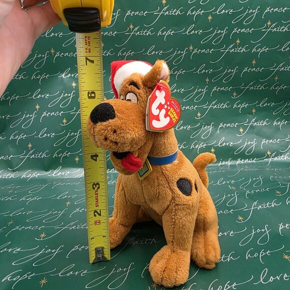 Retired TY‎ Scooby-Doo Plush W/ Santa Hat 7" Stuffed Animal RARE 2010 Christmas - Picture 9 of 10